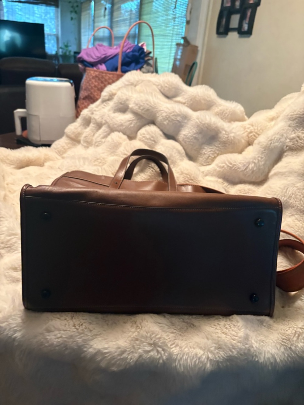 Coach Brown Leather Field 40 Embossed Tote with Adjustable Strap - Picture 6 of 12